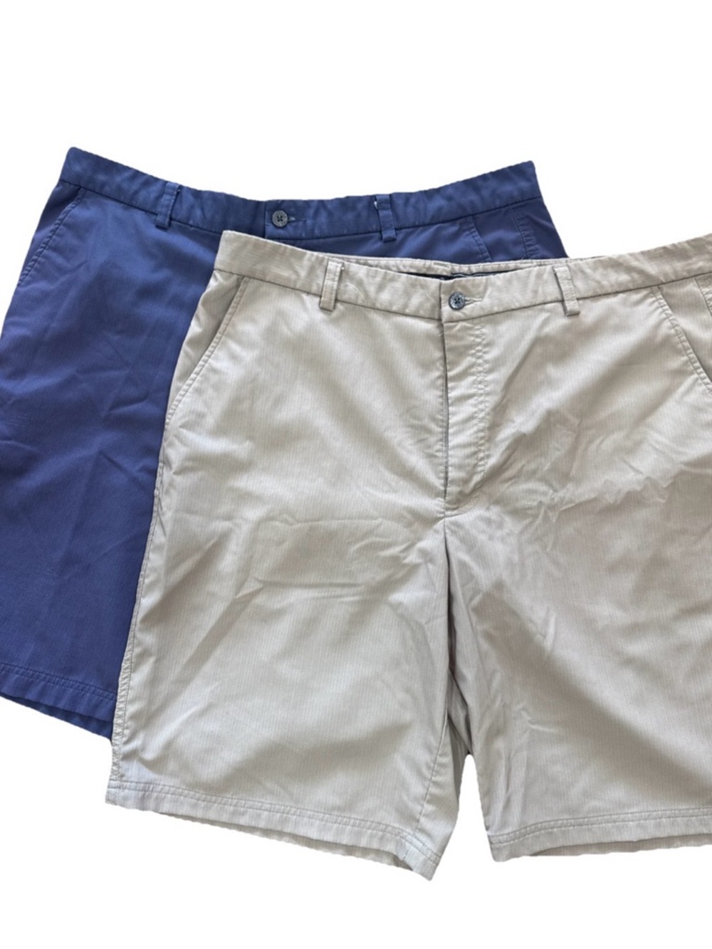 Lot of 2 Pebble Beach DryLuxe Performance Golf Shorts Men’s Size 40 Beige Blue